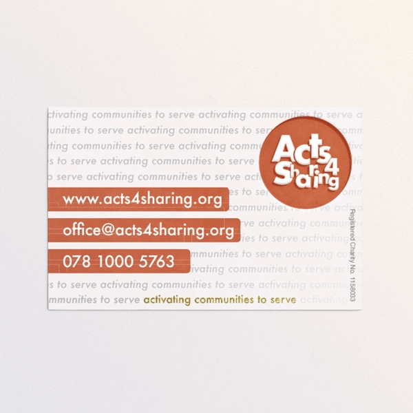 Acts 4 Sharing Foil Business Card